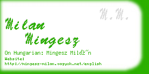 milan mingesz business card